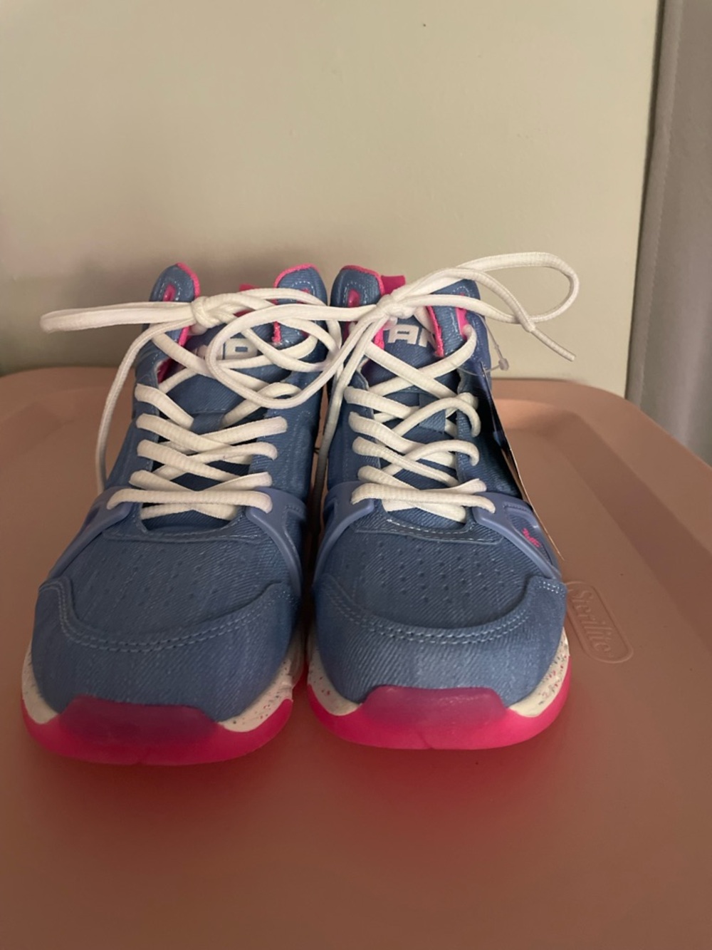 And1 Kids Blue Sneakers with Pink Soles